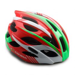 Шлем велосипедный Cigna WT-016 (красный/зелёный/белый)