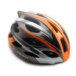 Шлем велосипедный Cigna WT-016 (чёрный/оранжевый/серый)
