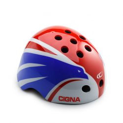 Шлем велосипедный Cigna WT-025 (белый/красный/синий)